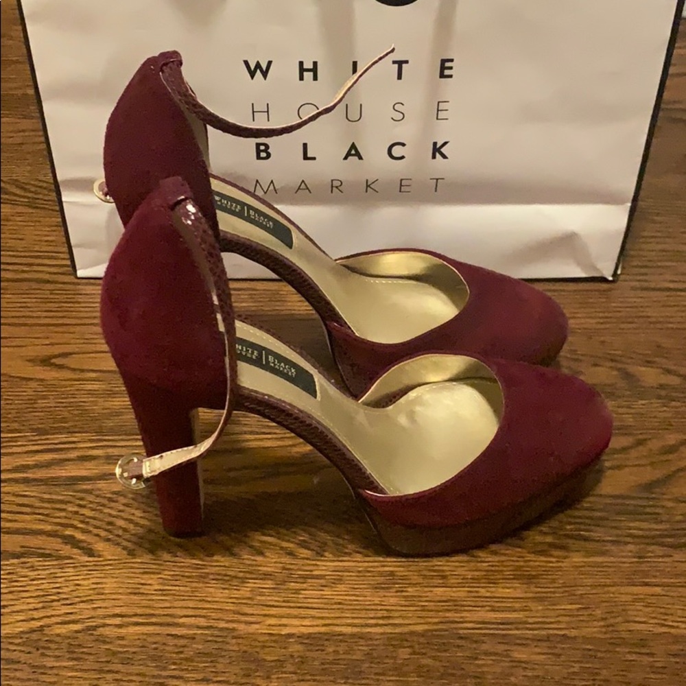 Velvet cranberry heels size 7